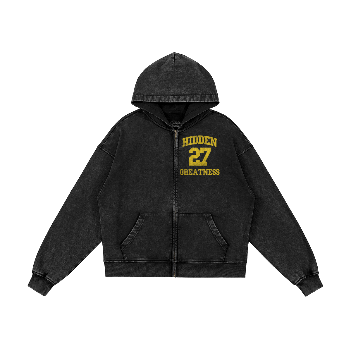27 CLUB ZIP UP ACID WASH HOODIE