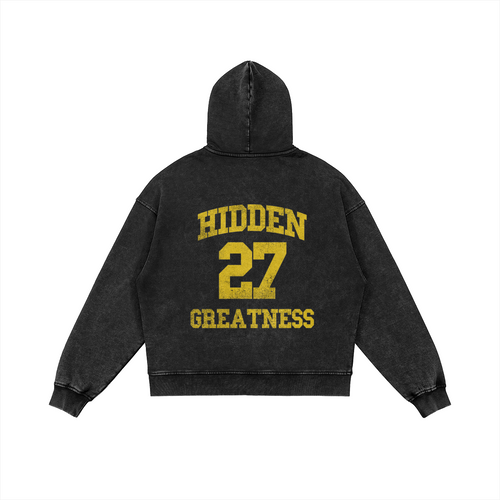 27 CLUB ZIP UP ACID WASH HOODIE